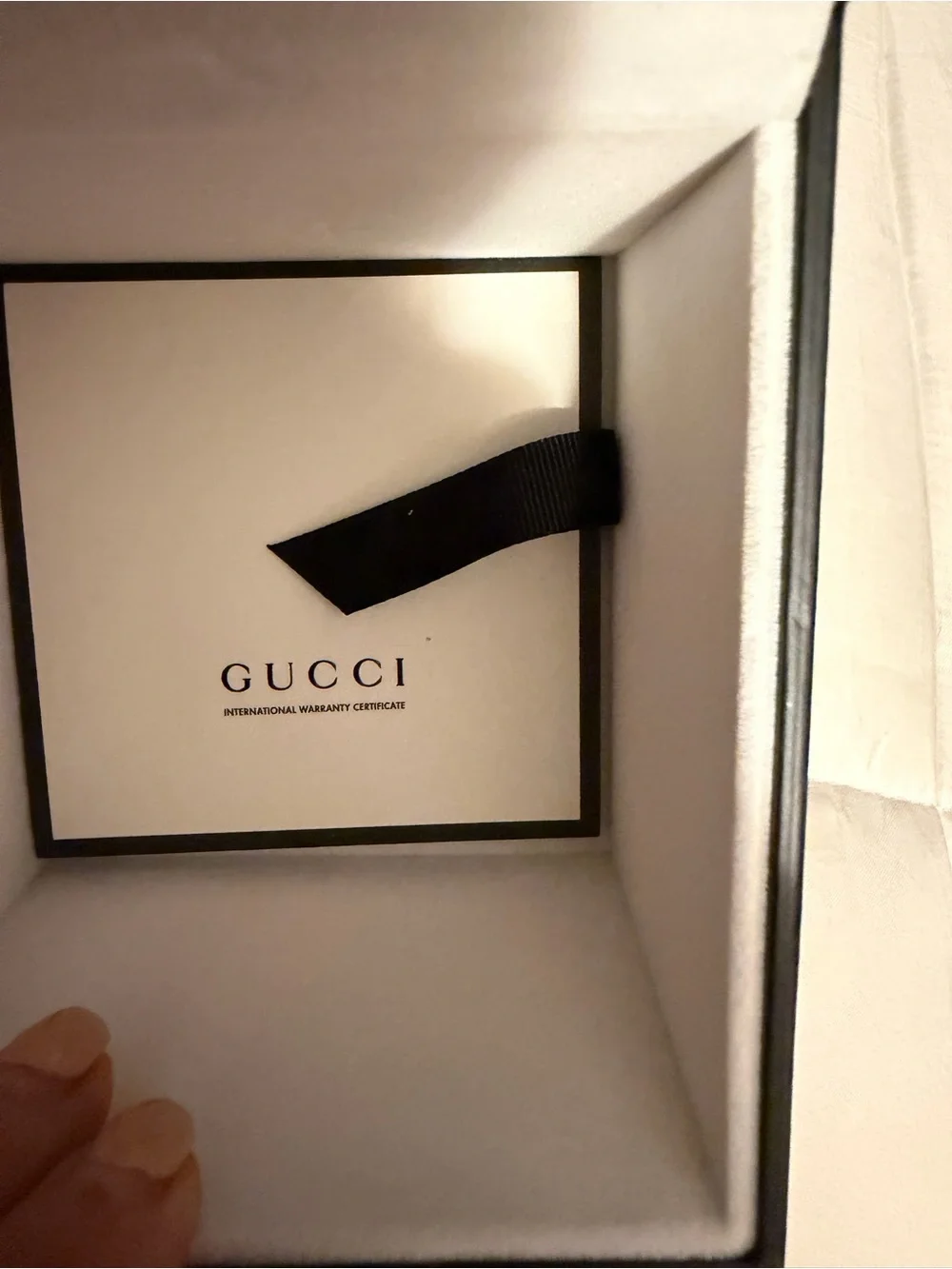 Gucci Black Watch with Silver Dial and Red Accents with box